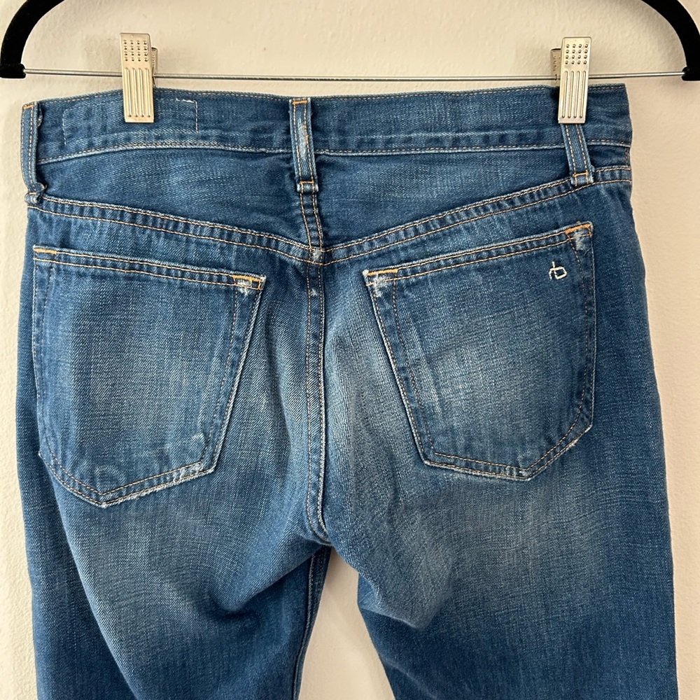 Rag & Bone Doris X Boyfriend Cotton distressed cropped jeans Size 25 - Picture 4 of 7